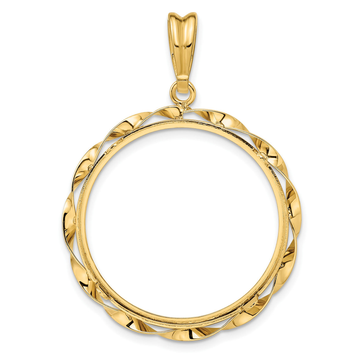 27 mm 14k Yellow Gold coin bezel pendant for US $10 Indian Head Eagle — additional image