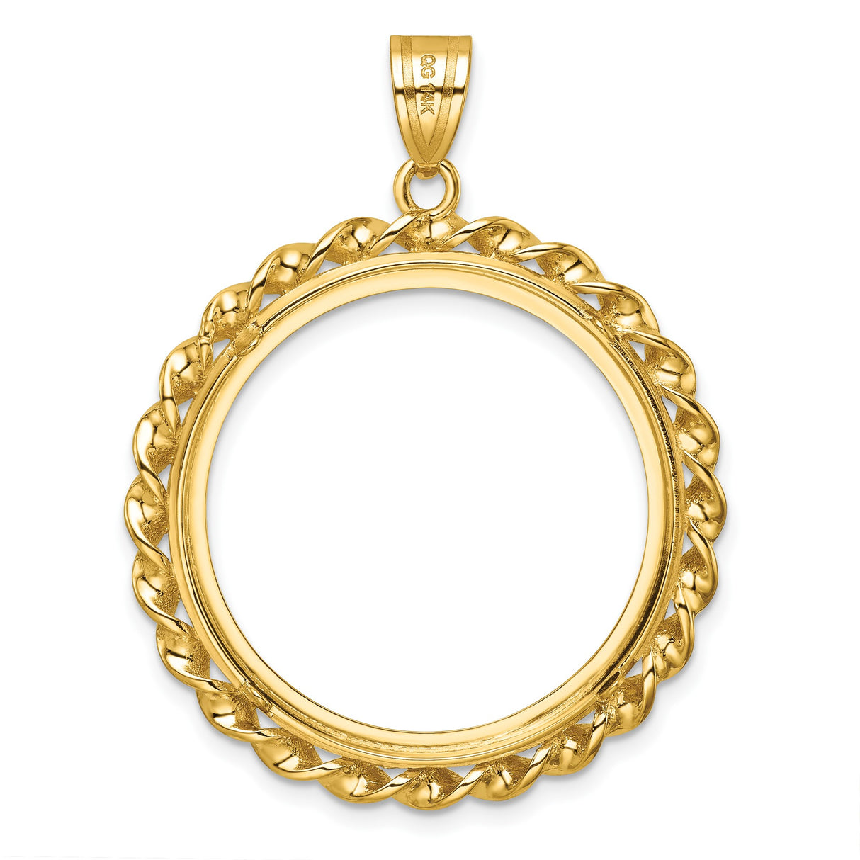 27 mm 14k Yellow Gold coin bezel pendant for US $10 Indian Head Eagle — additional image