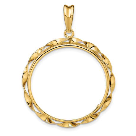 27 mm 14k Yellow Gold coin bezel pendant for US $10 Indian Head Eagle