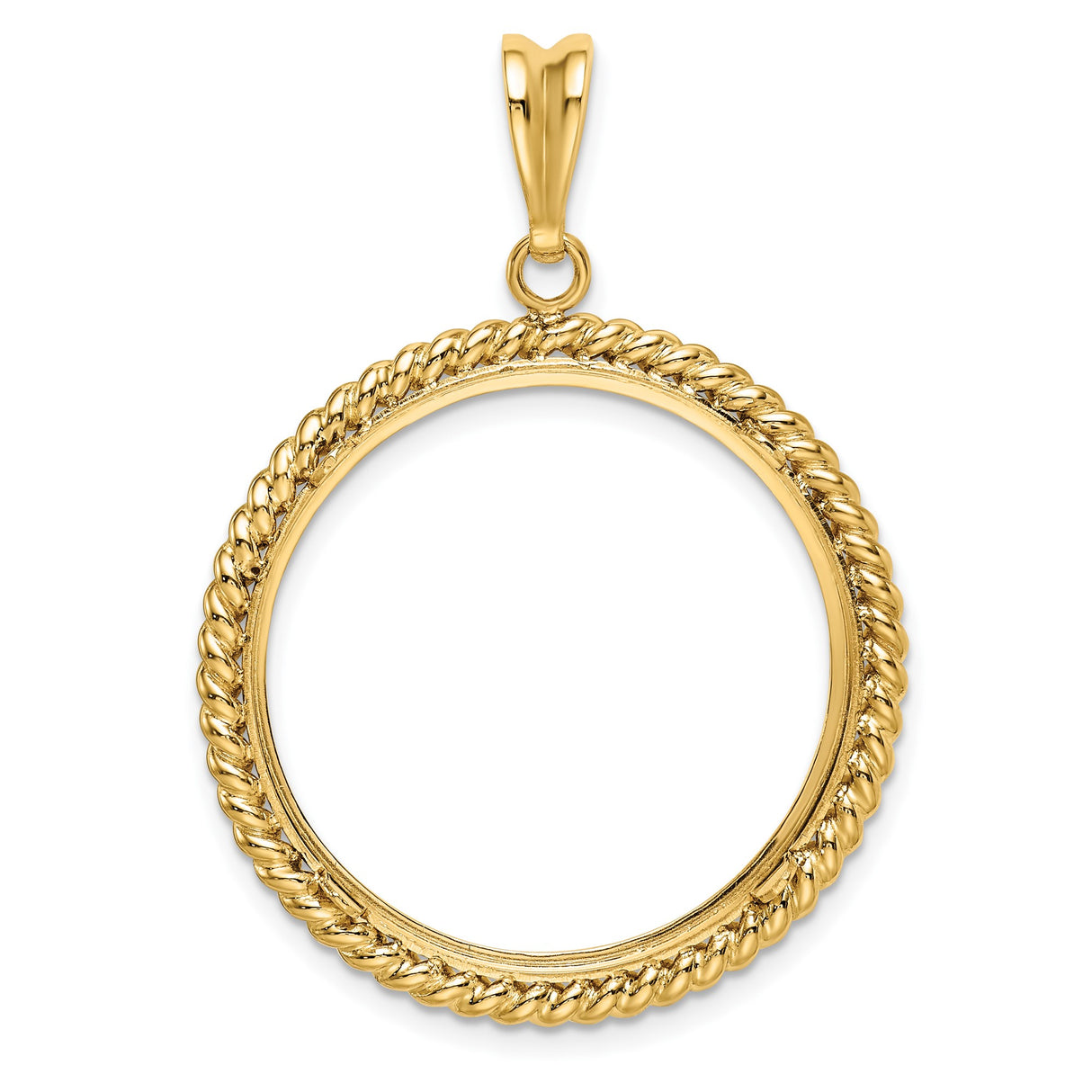 27 mm 14k Yellow Gold coin bezel pendant for US $10 Indian Head Eagle — additional image