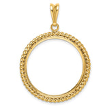 27 mm 14k Yellow Gold coin bezel pendant for US $10 Indian Head Eagle — additional image