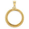 27 mm 14k Yellow Gold coin bezel pendant for US $10 Indian Head Eagle