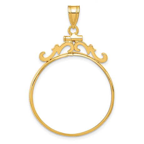 27 mm 14k Yellow Gold coin bezel pendant for US $10 Indian Head Eagle