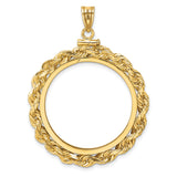 27 mm 14k Yellow Gold coin bezel pendant for US $10 Indian Head Eagle — additional image
