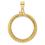 27 mm 10k Yellow Gold coin bezel pendant for US $10 Indian Head Eagle