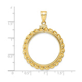 27 mm 14k Yellow Gold coin bezel pendant for US $10 Indian Head Eagle — size reference (ruler)