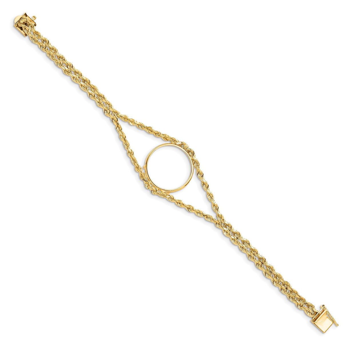 22 mm 14k Yellow Gold coin bezel bracelet for US $5 Indian Head Half Eagle — alternate view