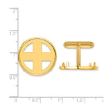 22 mm 14k Yellow Gold coin bezel cuff links for US $5 Indian Head Half Eagle — size reference (ruler)