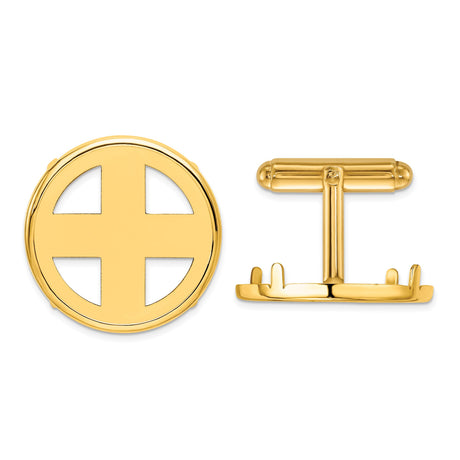 22 mm 14k Yellow Gold coin bezel cuff links for US $5 Indian Head Half Eagle