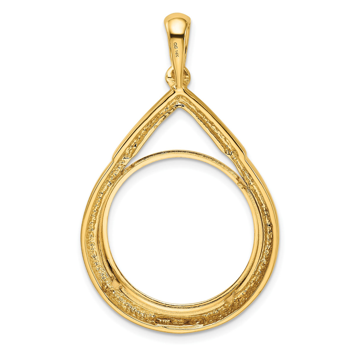 22 mm 14k Yellow Gold coin bezel pendant for US $5 Indian Head Half Eagle — additional image