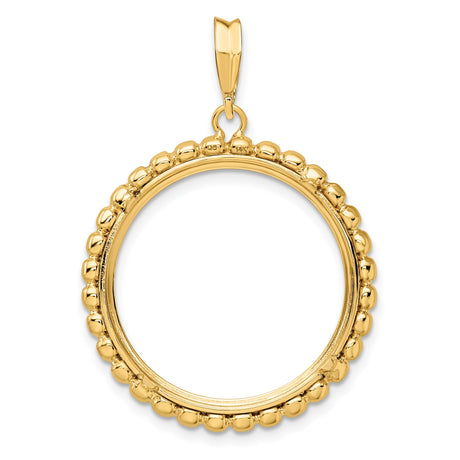 22 mm 14k Yellow Gold coin bezel pendant for US $5 Indian Head Half Eagle — additional image