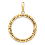 22 mm 14k Yellow Gold coin bezel pendant for US $5 Indian Head Half Eagle