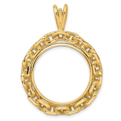 22 mm 14k Yellow Gold coin bezel pendant for US $5 Indian Head Half Eagle