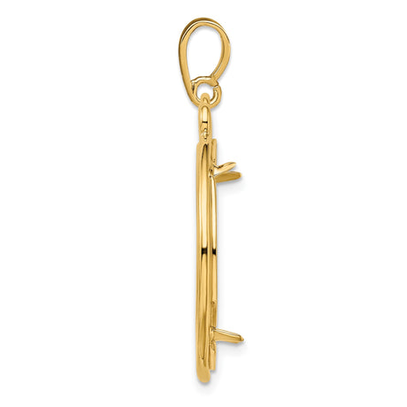 22 mm 14k Yellow Gold coin bezel pendant for US $5 Indian Head Half Eagle — alternate view