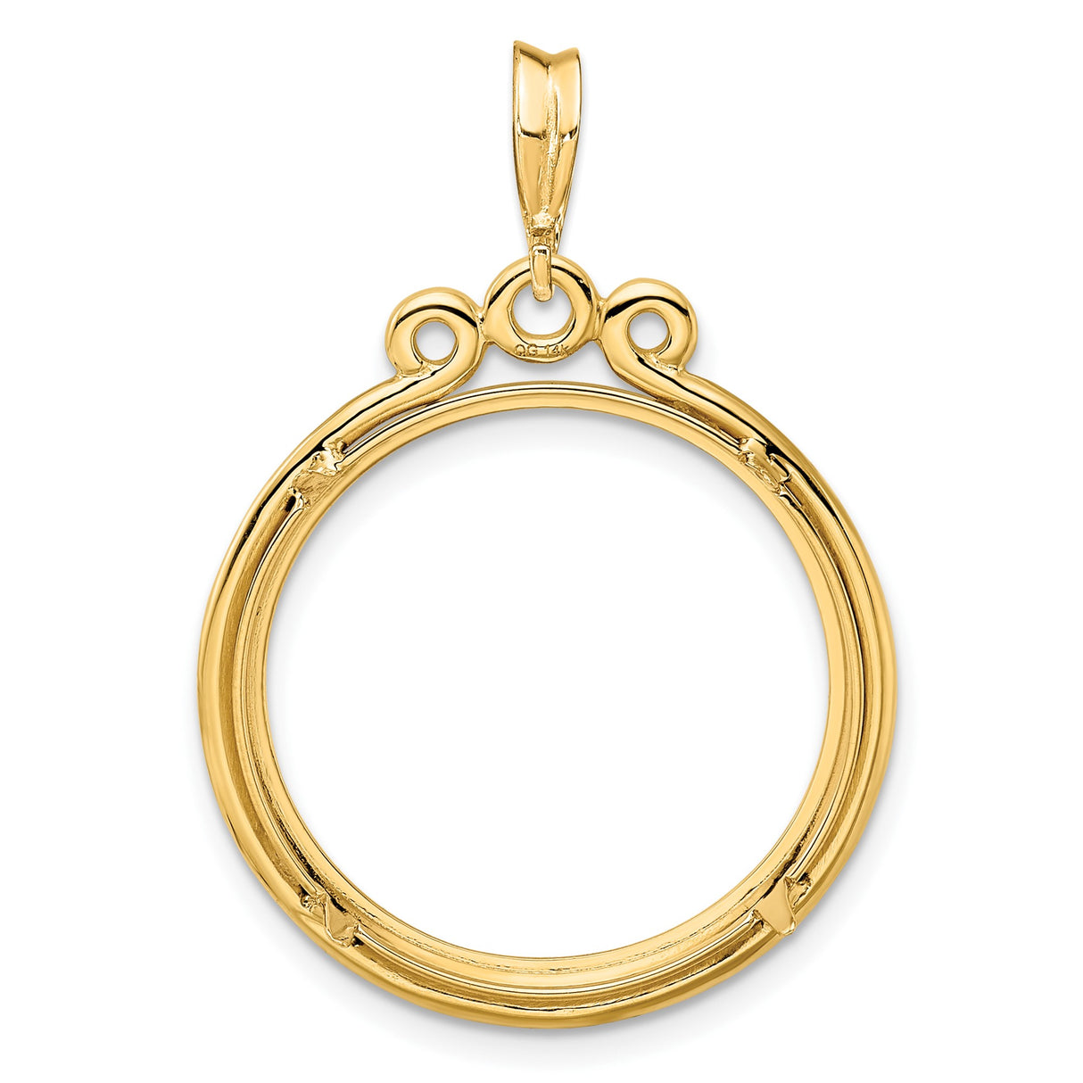 22 mm 14k Yellow Gold coin bezel pendant for US $5 Indian Head Half Eagle — additional image