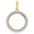 22 mm 14k Multi-Tone Gold coin bezel pendant for US $5 Indian Head Half Eagle