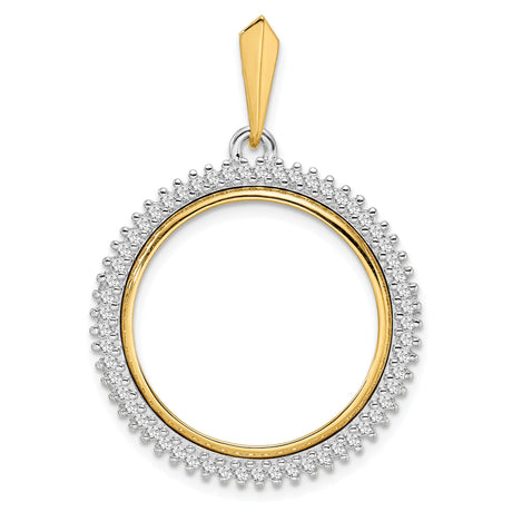 22 mm 14k Multi-Tone Gold coin bezel pendant for US $5 Indian Head Half Eagle