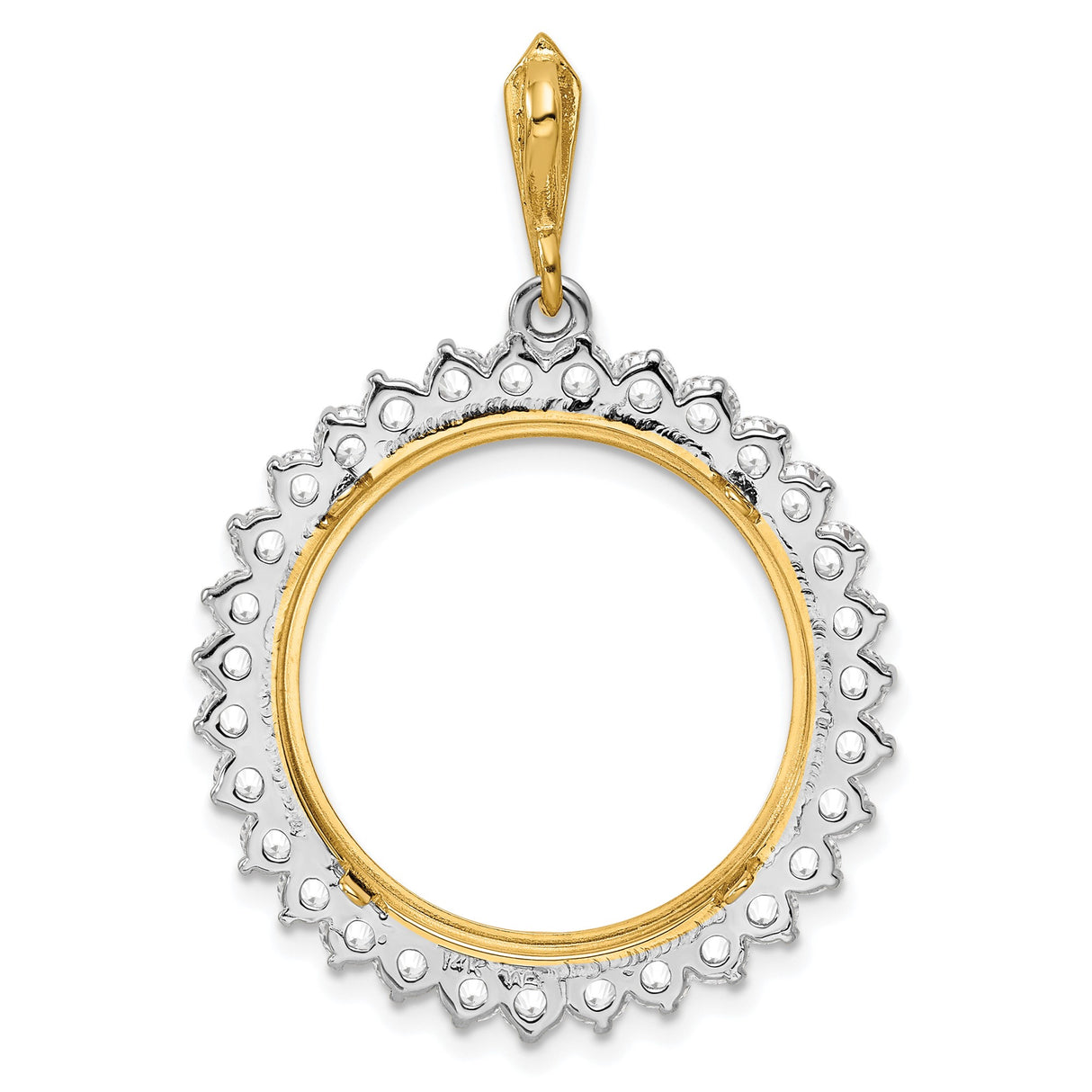 22 mm 14k Multi-Tone Gold coin bezel pendant for US $5 Indian Head Half Eagle — additional image