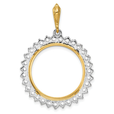 22 mm 14k Multi-Tone Gold coin bezel pendant for US $5 Indian Head Half Eagle — additional image