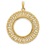 22 mm 14k Yellow Gold coin bezel pendant for US $5 Indian Head Half Eagle