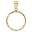 22 mm 10k Yellow Gold coin bezel pendant for US $5 Indian Head Half Eagle