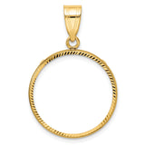 22 mm 10k Yellow Gold coin bezel pendant for US $5 Indian Head Half Eagle