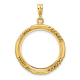 22 mm 14k Yellow Gold coin bezel pendant for US $5 Indian Head Half Eagle — additional image