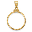 22 mm 10k Yellow Gold coin bezel pendant for US $5 Indian Head Half Eagle
