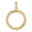 22 mm 14k Yellow Gold coin bezel pendant for US $5 Indian Head Half Eagle