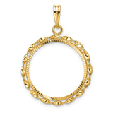 22 mm 14k Yellow Gold coin bezel pendant for US $5 Indian Head Half Eagle