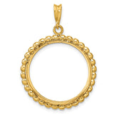 22 mm 14k Yellow Gold coin bezel pendant for US $5 Indian Head Half Eagle — additional image