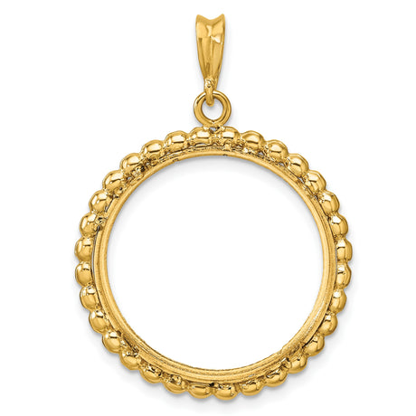 22 mm 14k Yellow Gold coin bezel pendant for US $5 Indian Head Half Eagle — additional image