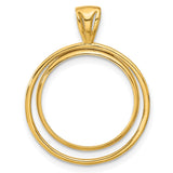 22 mm 14k Yellow Gold coin bezel pendant for US $5 Indian Head Half Eagle