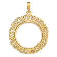 22 mm 14k Yellow Gold coin bezel pendant for US $5 Indian Head Half Eagle