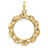 22 mm 14k Yellow Gold coin bezel pendant for US $5 Indian Head Half Eagle