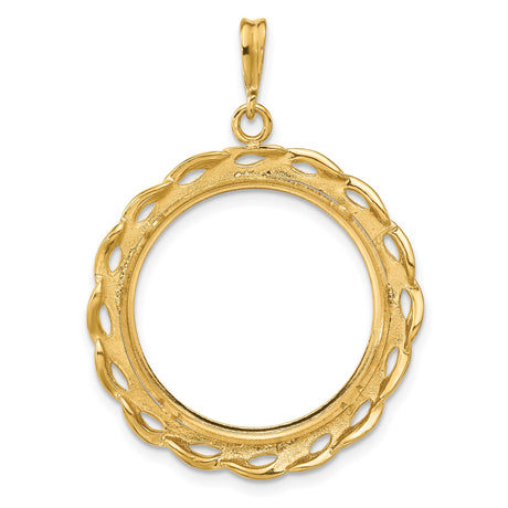 22 mm 14k Yellow Gold coin bezel pendant for US $5 Indian Head Half Eagle — additional image