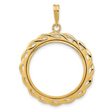 22 mm 14k Yellow Gold coin bezel pendant for US $5 Indian Head Half Eagle