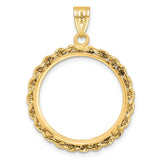 22 mm 14k Yellow Gold coin bezel pendant for US $5 Indian Head Half Eagle — additional image