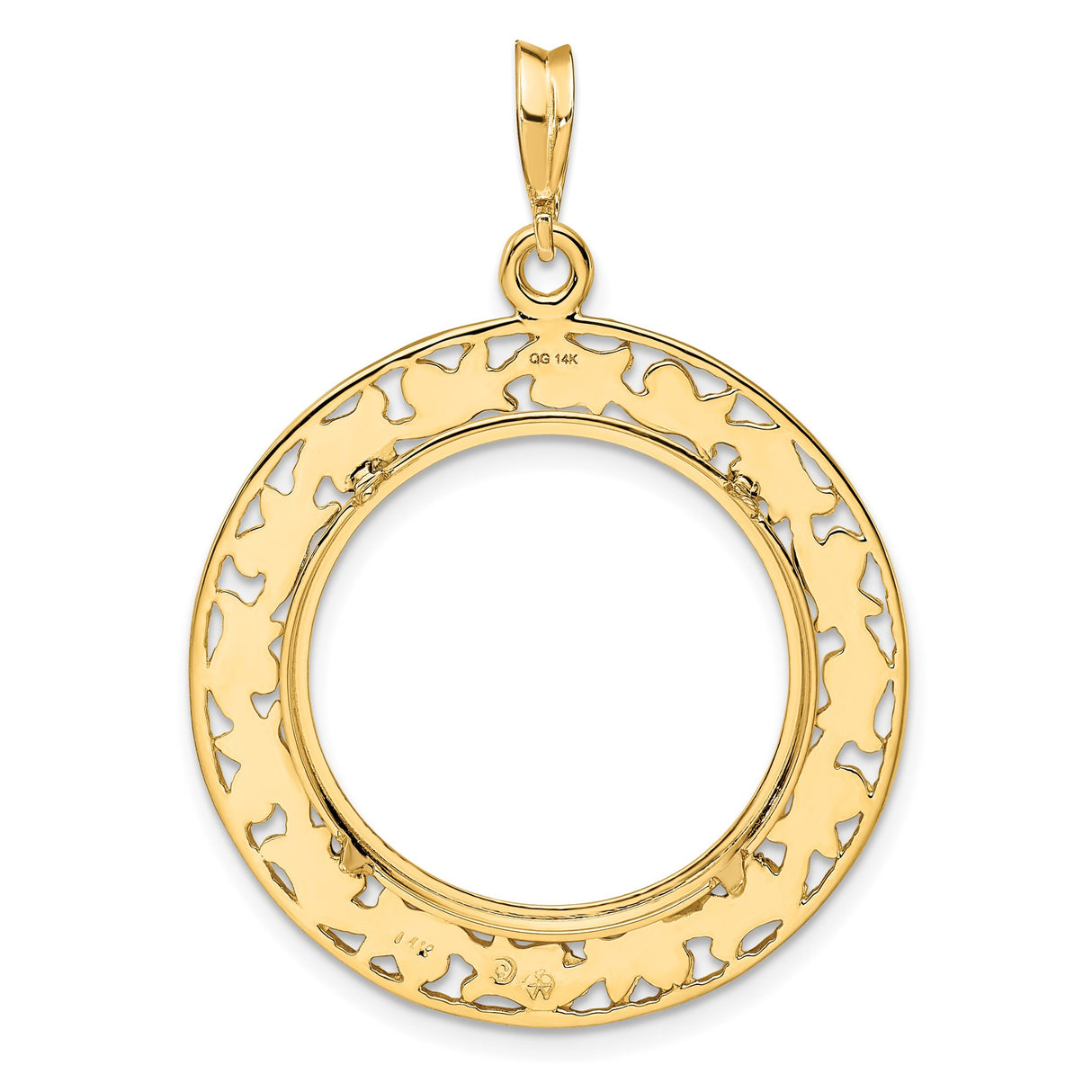 22 mm 14k Yellow Gold coin bezel pendant for US $5 Indian Head Half Eagle — additional image