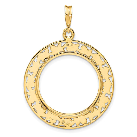 22 mm 14k Yellow Gold coin bezel pendant for US $5 Indian Head Half Eagle — additional image