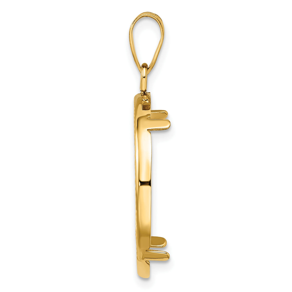 22 mm 14k Yellow Gold coin bezel pendant for US $5 Indian Head Half Eagle — alternate view