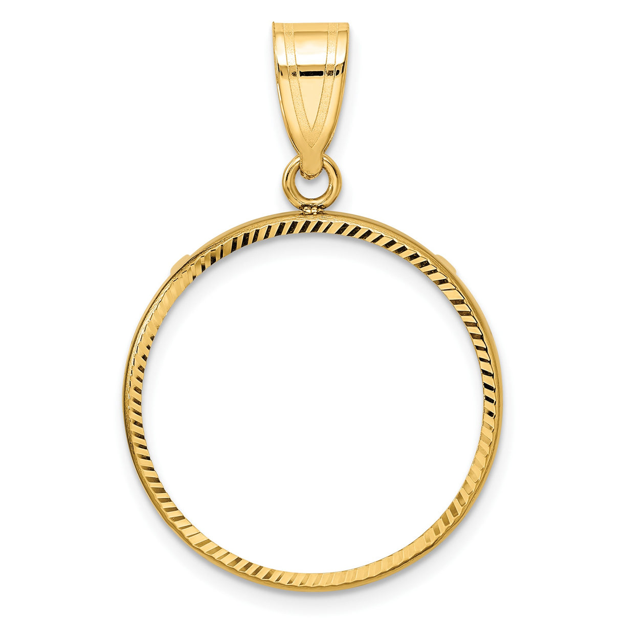 22 mm 14k Yellow Gold coin bezel pendant for US $5 Indian Head Half Eagle