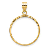 22 mm 14k Yellow Gold coin bezel pendant for US $5 Indian Head Half Eagle