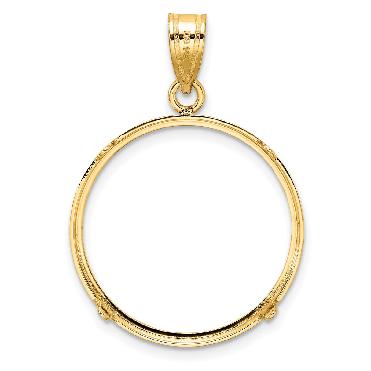 22 mm 14k Yellow Gold coin bezel pendant for US $5 Indian Head Half Eagle — additional image