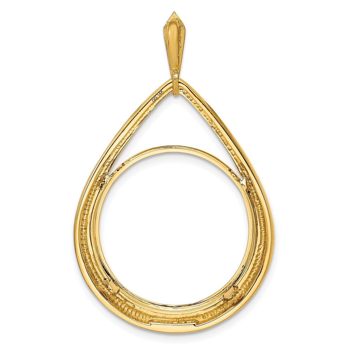 22 mm 14k Yellow Gold coin bezel pendant for US $5 Indian Head Half Eagle — additional image