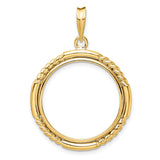 22 mm 14k Yellow Gold coin bezel pendant for US $5 Indian Head Half Eagle