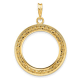 22 mm 14k Yellow Gold coin bezel pendant for US $5 Indian Head Half Eagle — additional image