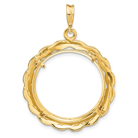 22 mm 14k Yellow Gold coin bezel pendant for US $5 Indian Head Half Eagle — additional image