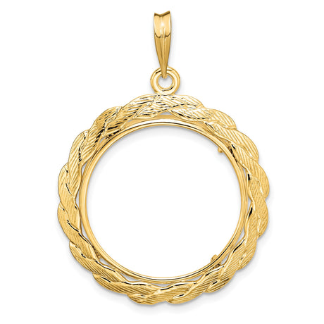 22 mm 14k Yellow Gold coin bezel pendant for US $5 Indian Head Half Eagle