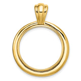 22 mm 14k Yellow Gold coin bezel pendant for US $5 Indian Head Half Eagle